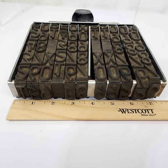 Vintage Jumbo XL 7" Wide Pullman Rubber Band Ink Stamp 11 Number Wood Handle - Picture 10 of 11